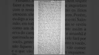 Não vos preocupeis com nada, Deus bem sabe das tuas necessidades e não lhe deixará faltar nada