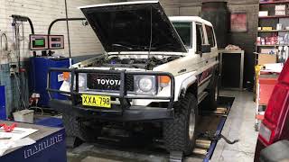 BJ74 LandCruiser 13b-t factory turbo diesel on the Dyno