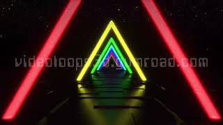 Multicolor Triangular Neon Gates | 4K | VJ LOOP 46 | For Backgrounds, Wallpapers & Screensavers