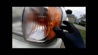 2002 Nissan pathfinder headlight unit and side maker  Removal. Plus bulb Replacement