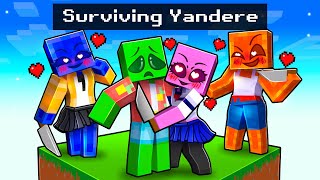 Surviving YANDERE SLIME GIRL Skyblock in Minecraft!