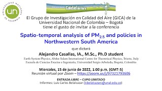 Análisis espacio-temporal de PM2.5 y políticas en el Noroeste de Sur América