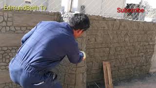 Work Update Part #8  How to make 3D Stone Decor Design in Wall #37 EdmundBeth Tv