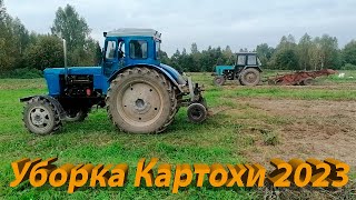 Т-40/ Копка картофеля самодельной копалкой