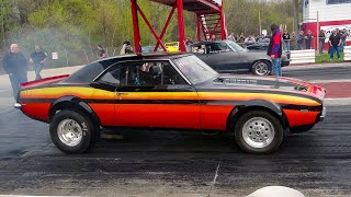 Full Throttle: Classic Muscle Cars Take on the Drag Strip