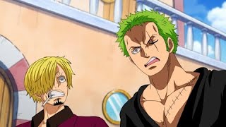 Sanji's reaction after Zoro is named Luffy's first mate in One Piece