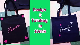 "Quick & Easy Tote Bags: How to make a zippered and No zip tote bag in 10 Minutes!"