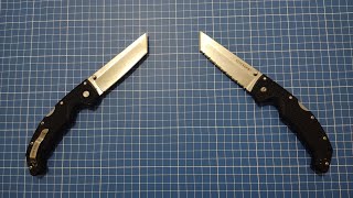 Plain vs Serrated. Cold steel voyager Tanto.