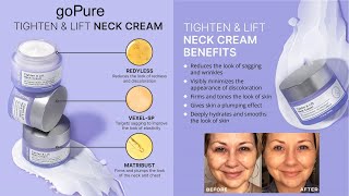 goPure Neck Firming Cream,  Anti Aging Neck Cream, Tightening and Wrinkles, Even Skin Tone