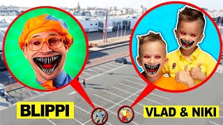 DROHNE überwacht VLAD UND NIKI mit BLIPPI in REAL LIFE um 3 UHR mittags !!