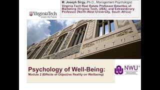 Psychology of Wellbeing Certificate Webinar 3: Objective Reality and Wellbeing