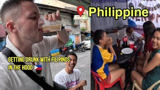 Getting drunk with Filipinos in the hood 🇵🇭 | Philippino drink 🍷| drunken | philpino drunken