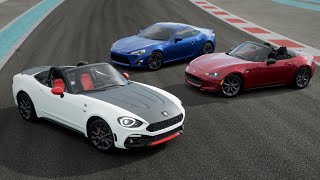 Abarth 124 Spider vs Mazda MX-5 vs Toyota GT86 - Forza Horizon 4