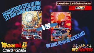 Heightened Evolution SS3 Son Goku Returns VS Vicious Revival Bergamo #nyzfighters #zenkai #dbstcg