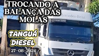 ATEGO BITRUCK 3030 NA TROCA DA BALANÇA DAS MOLAS. #atego #3030 #bitruck #molas #oficinamecânica