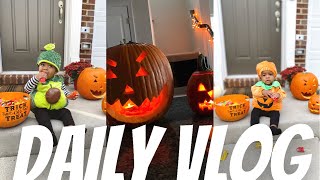 kru's first halloween, pumpkin carving & fires | VLOG