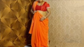 Satin saree Draping new style | How To Wear Saree Low Waist very easy style