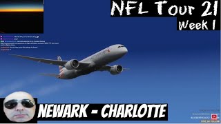 Newark to Charlotte, QW 787 [NFL Tour 21, Week 1] [P3D] [VATSIM]