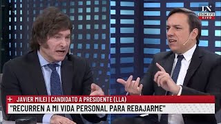 "Este canal miente sobre mí" Milei desenmascara en vivo a Larreta News- 03/09/23