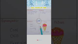 🥶Today's word - "Cold" || Daily vocabulary video for kids #vocabulary#kidslearning