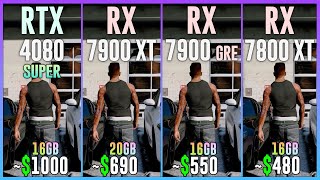 RTX 4080 SUPER vs RX 7900 XT vs RX 7900 GRE vs RX 7800 XT - Test in 25 Games