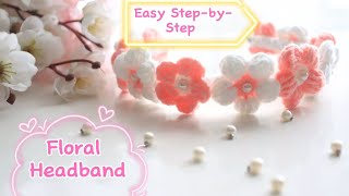 How to crochet flower 🌸 headband | Easy tutorial for Beginners |