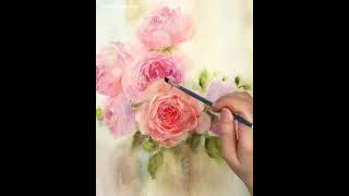 Watercolor Colorful Roses Gardern #shot