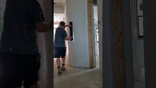 Coating a round outside wall to correct a bad sheet #drywallfinisher