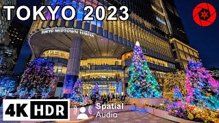 2023 Tokyo Christmas Lights 2 hour Night Walk - 4K HDR 60FPS Spatial Audio