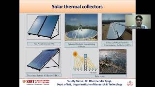 Renewable energy sources and applications of solar energy