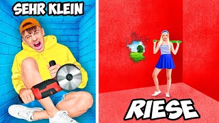 KLEIN vs RIESE GEFÄNGNIS CHALLENGE **JUNGS vs MÄDCHEN**