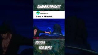 Zoro blocks mihawk's attack transition #anime #shorts #onepiece #zoro #mihawk