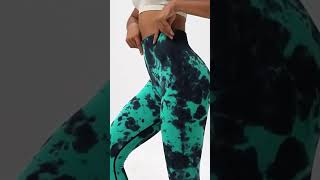 High waist tie dye yoga pants for women's fitness #2023