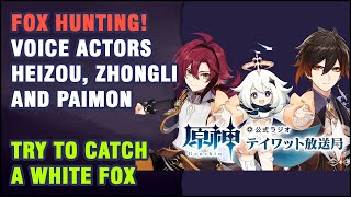 Fox hunting Voice actors Heizou Zhongli and Paimon try to catch a white fox | Genshin Impact