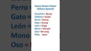 Bahasa Spanyol #Nama-Nama Hewan Dalam Bahasa Spanyol #language