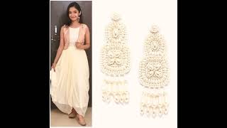 Anushka sen 🆚️ Same colour dress earrings......❤❤ #shorts