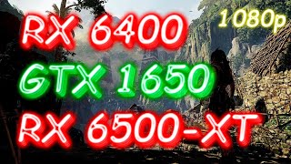 RX 6400 vs. GTX 1650 vs. RX 6500-XT - Shadow of the Tomb Raider - 1080p