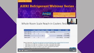 AHRI Refrigerant Webinar Series | 2: Commercial Refrigeration Applications