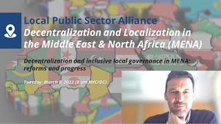 Decentralization and inclusive local governance in MENA: Reforms and progress in Morocco (Abel Bove)