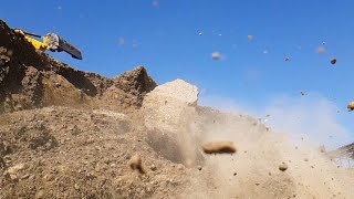 Backhoe JCB 3CX- Stone Quarry  Collapse, Time Lapse