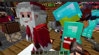 Santa Clause running around Minecraft, visiting RattlesYT's base today