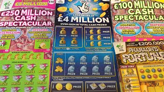 Scratch card.4 MILLION BLUE 💥3 MILLION CASH SPECTACULAR ♥️.ONE MILLION SPECTACULAR 💥FORTUNES 😱😱😱