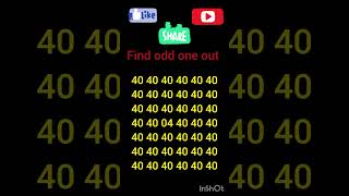 Find tha odd number #music #beats #subscribe ##puzzle #shorts