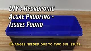 DIY: Hydroponic Lettuce Seedlings - Algae Proofing - Issues Found