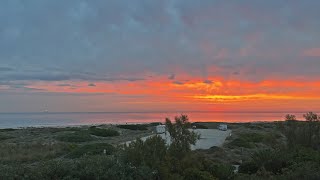 Cloudy sunrise over the sea in Valencia - time-lapse