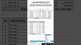 Rumus Sumproduct Excel  #jagoexcel #excelshortcuts #belajarexcel #exceltips  #exceltricks