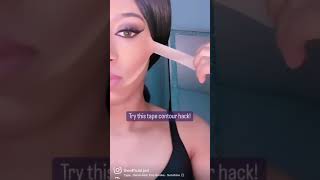 Trying the tape contour hack! #shorts #makeup #viral #makeuphack #contourhack #beautytips #ytshorts