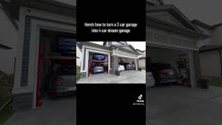 How do you turn a three car garage into a four car garage? #dreamgarage #fourpostlift ￼