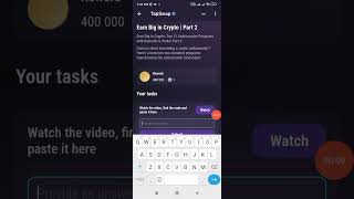 Earn Big In Crypto | Part 2 TapSwap Video Code