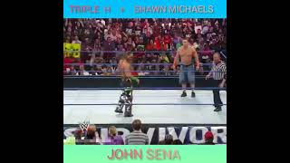 Shawn Michaels's strange move against Triple H in front of John Cena's eyes #WWE